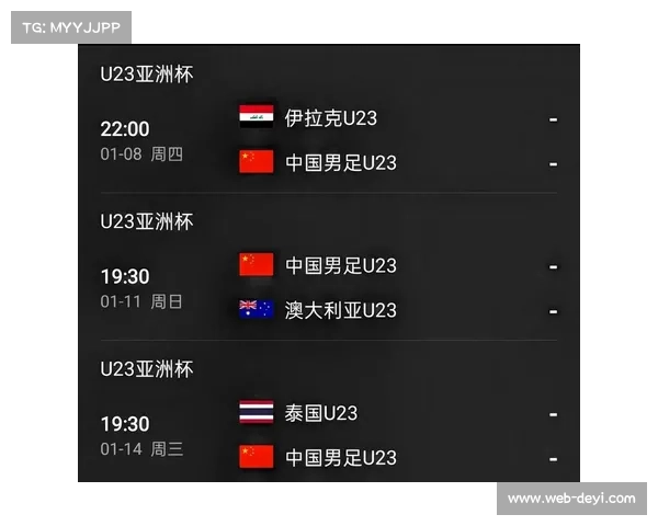 U23亚洲杯D组前瞻：中国青年军迎战伊拉克，出线命运在此一役